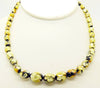 Art Deco Vintage Venetian Murano Black and Gold Foil Glass Beads Necklace - Vintage Lane Jewelry