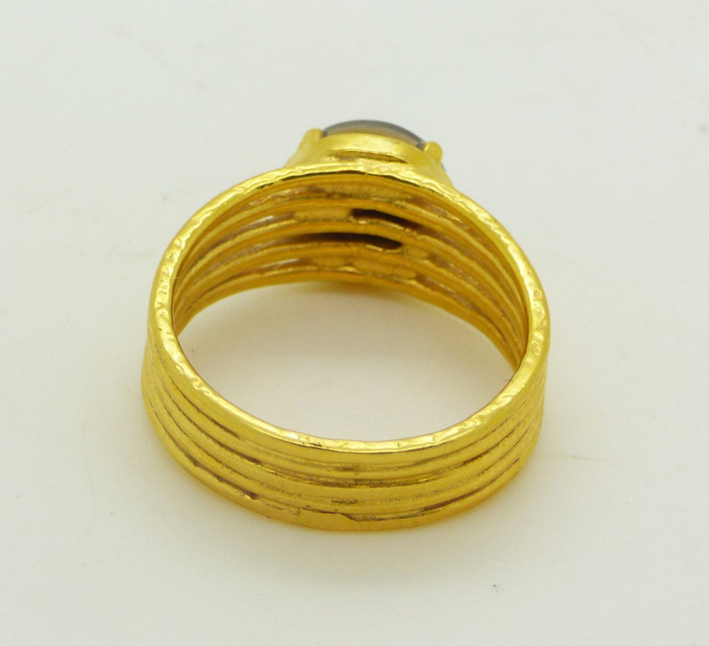 24K Gold Plated Mood Ring, Size 6.5 - Vintage Lane Jewelry