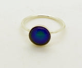 Mood Ring Sterling Silver 8mm Stone Stacking Ring, Size 4.75 - Vintage Lane Jewelry