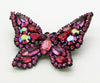 Vintage Weiss Pink Rhinestone Japanned Butterfly Brooch - Vintage Lane Jewelry