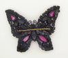 Vintage Weiss Pink Rhinestone Japanned Butterfly Brooch - Vintage Lane Jewelry