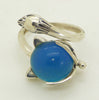 Sterling Silver Wrap Around Fox Mood Ring, Adjustable - Vintage Lane Jewelry