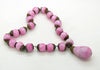 Antique Art Deco Mottled Pink Czech Glass Pendant Collar Necklace - Vintage Lane Jewelry