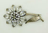 Vintage Schrager Clear Rhinestone Flower Brooch - Vintage Lane Jewelry