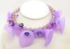 Purple Lucite Flowers and Glass Beads Necklace, Shades of Lavender Glass - Vintage Lane Jewelry