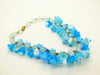 Blue Glass Beaded Glass Flower Necklace - Vintage Lane Jewelry