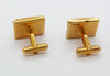 Raised Gold Design Rectangular Cufflinks, Cuff Links - Vintage Lane Jewelry