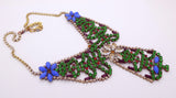 Christmas Czech Glass Husar D. Christmas Trees Necklace - Vintage Lane Jewelry