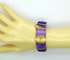 Purple Lucite Panel Bracelet and Pin - Vintage Lane Jewelry