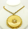 Vintage Miriam Haskell Russian Gold Bakelite Disc Pendant Necklace - Vintage Lane Jewelry