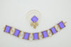 Purple Lucite Panel Bracelet and Pin - Vintage Lane Jewelry