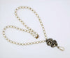 Miriam Haskell Baroque Pearl and Antiqued Silver Floral Necklace - Vintage Lane Jewelry