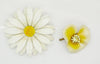 Enamel Flower Lot, 7 pins, Flower Brooches, 1 pair Clip Earrings - Vintage Lane Jewelry