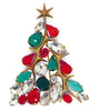 Rhinestone Christmas Tree Pin with Gold Star - Vintage Lane Jewelry