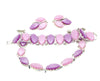 Vintage Thermoset Pearly Pink and Purple Necklace, Bracelet, Clip Earrings - Vintage Lane Jewelry