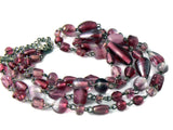 Vintage 2 Strand Purple Givre Murano Glass Necklace - Vintage Lane Jewelry
