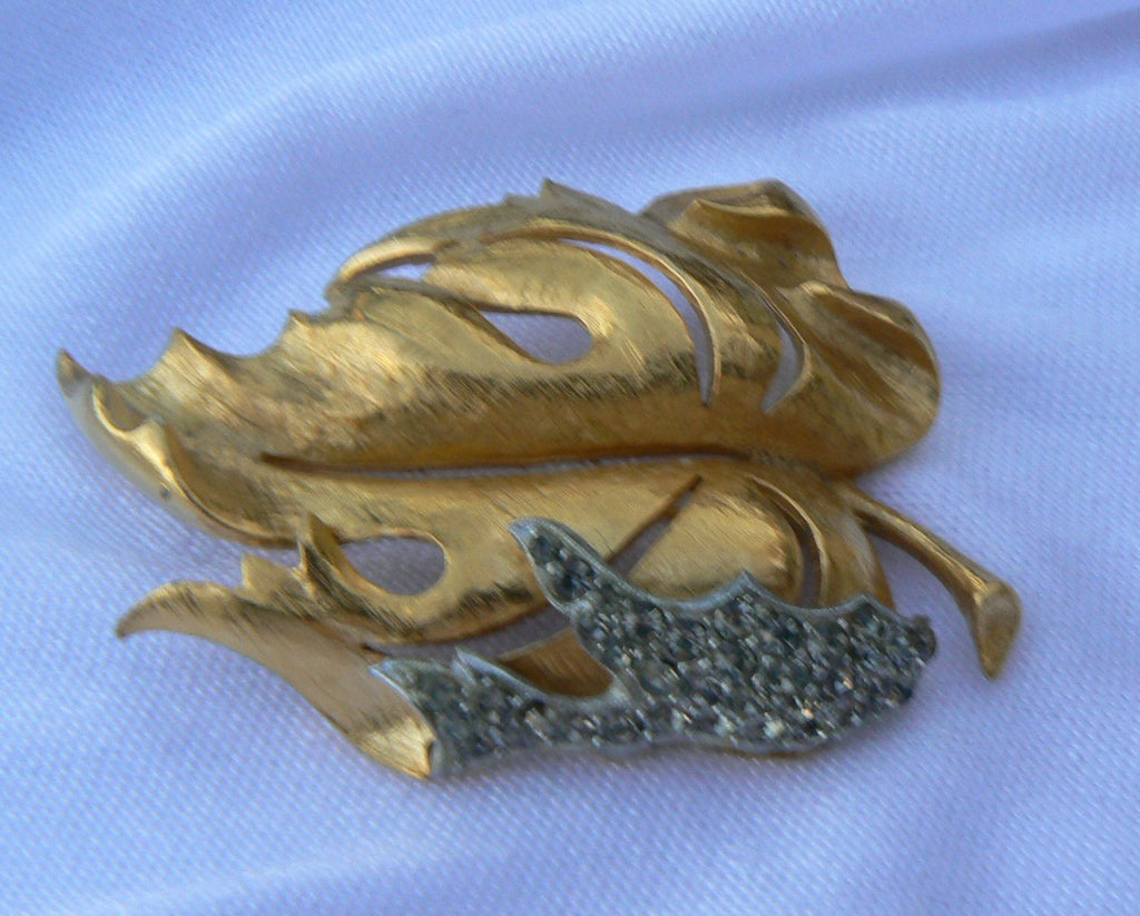 Florenza Leaf Brooch - Vintage Lane Jewelry
