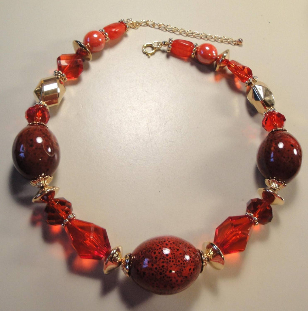 Vintage 70's Chunky Red Necklace - Vintage Lane Jewelry