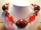 Vintage 70's Chunky Red Necklace - Vintage Lane Jewelry