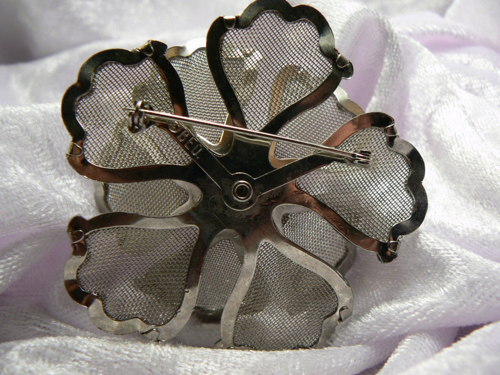 Metal Flower Brooch - Vintage Lane Jewelry
