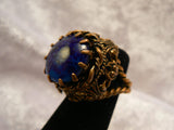 Bohemian Cobalt Glass Ring - Vintage Lane Jewelry