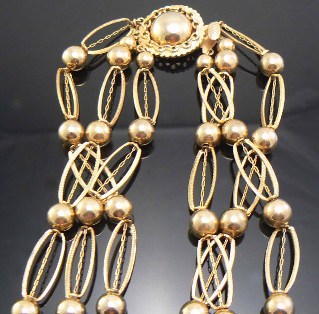 Kramer Gold Tone Necklace - Vintage Lane Jewelry