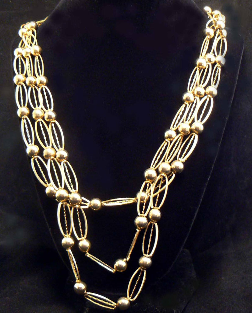 Kramer Gold Tone Necklace - Vintage Lane Jewelry