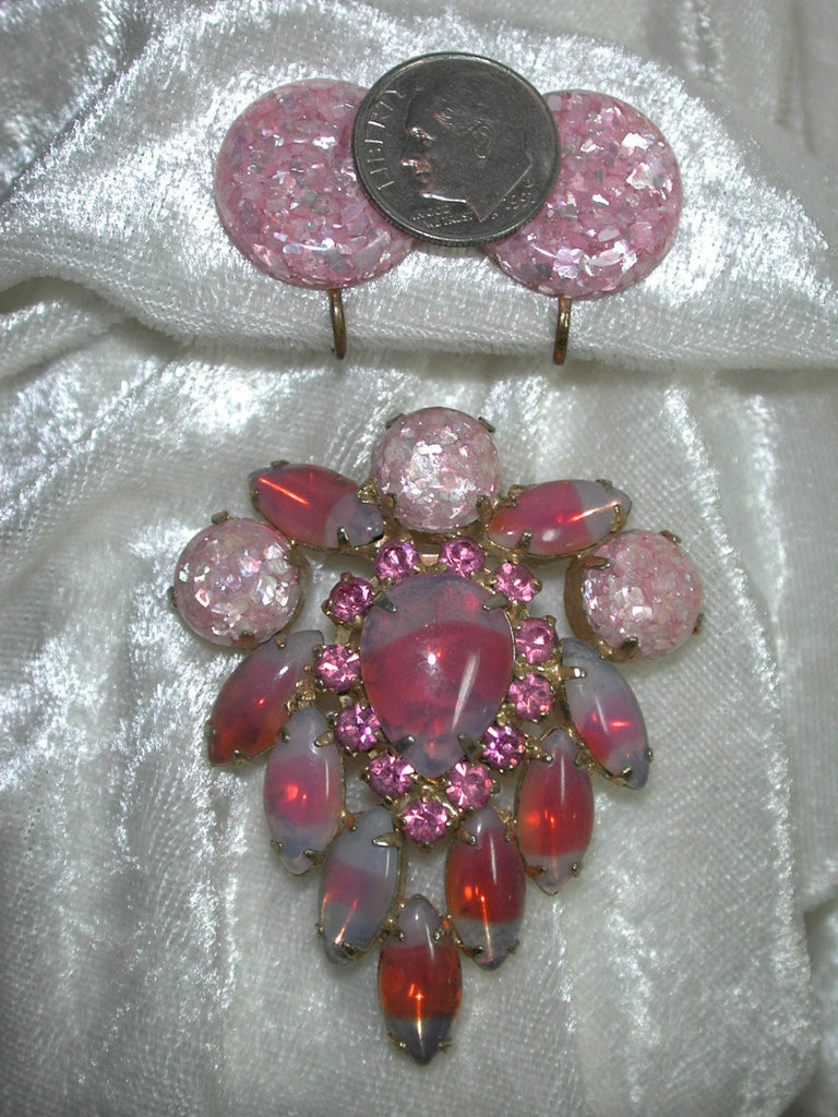 Pink Givre Demi Parure - Vintage Lane Jewelry