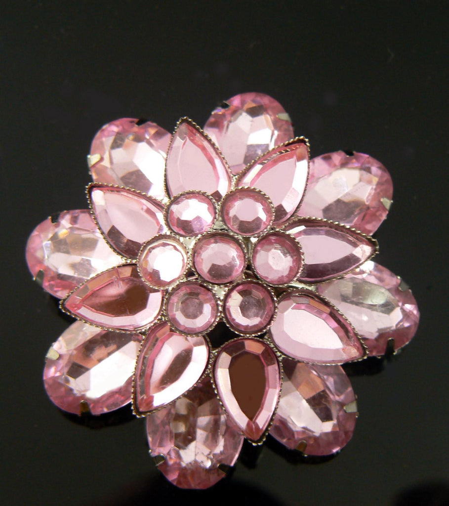 Vintage Juliana Style Pink Layered Brooch - Vintage Lane Jewelry