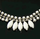 Milk Glass Necklace And Earrings - Vintage Lane Jewelry