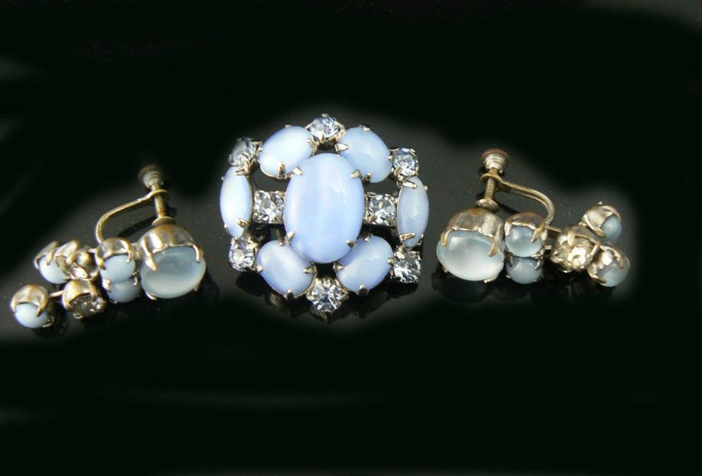 Pretty Blue Married Pair - Vintage Lane Jewelry