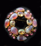 Pink Givre Open Back Brooch - Vintage Lane Jewelry