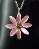 70's Mother Of Pearl Flower Necklace - Vintage Lane Jewelry