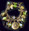 Vintage Glass Beads and Lockets Charm Bracelet - Vintage Lane Jewelry