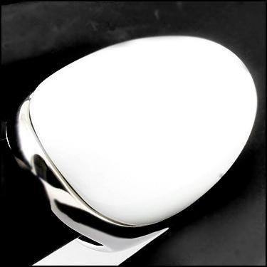 White Agate Designer Ring - Vintage Lane Jewelry