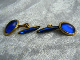 Vintage Cobalt Blue Cufflinks - Vintage Lane Jewelry