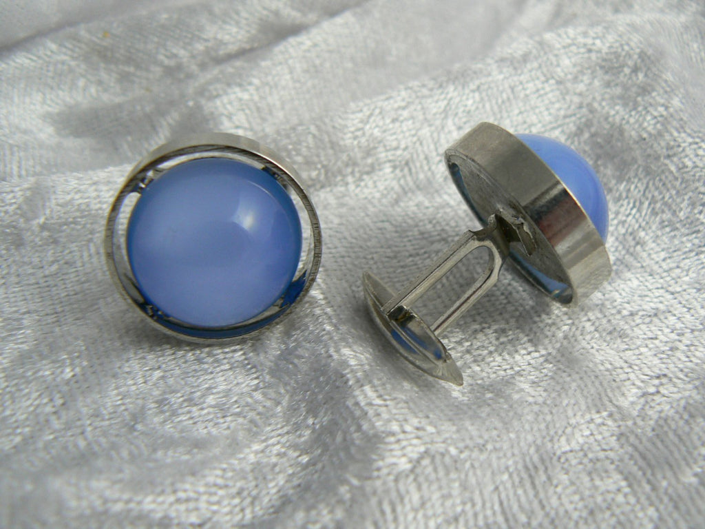 Striking Blue Cufflinks - Vintage Lane Jewelry
