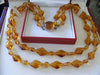 Vintage 2 Strand Amber Colored Glass Necklace - Vintage Lane Jewelry