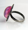Antique Bronze Rose Pink Ab Glass Ring - Vintage Lane Jewelry