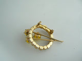 Pretty Gold And Amber Brooch - Vintage Lane Jewelry