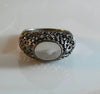 Sterling Silver And Mop Filigree Ring - Vintage Lane Jewelry