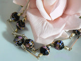 Vintage Black Wedding Cake Venetian Beads Necklace - Vintage Lane Jewelry