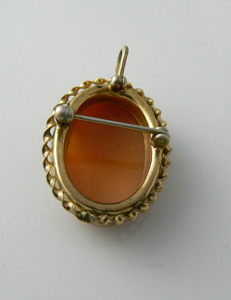 Vintage 12k Gold Filled Carved Cameo Brooch - Vintage Lane Jewelry