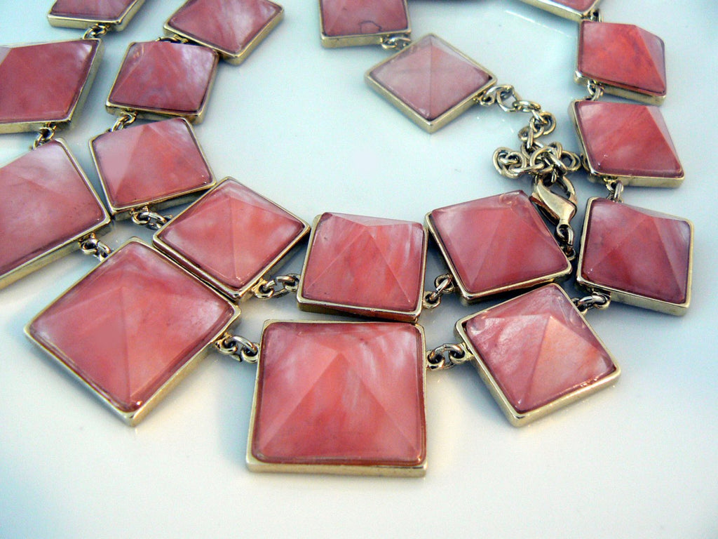 Stunning Strawberry Quartz Pyramid Necklace - Vintage Lane Jewelry