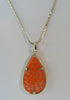 Millefiori Pendant & Herringbone Chain In Silver 925 - Vintage Lane Jewelry