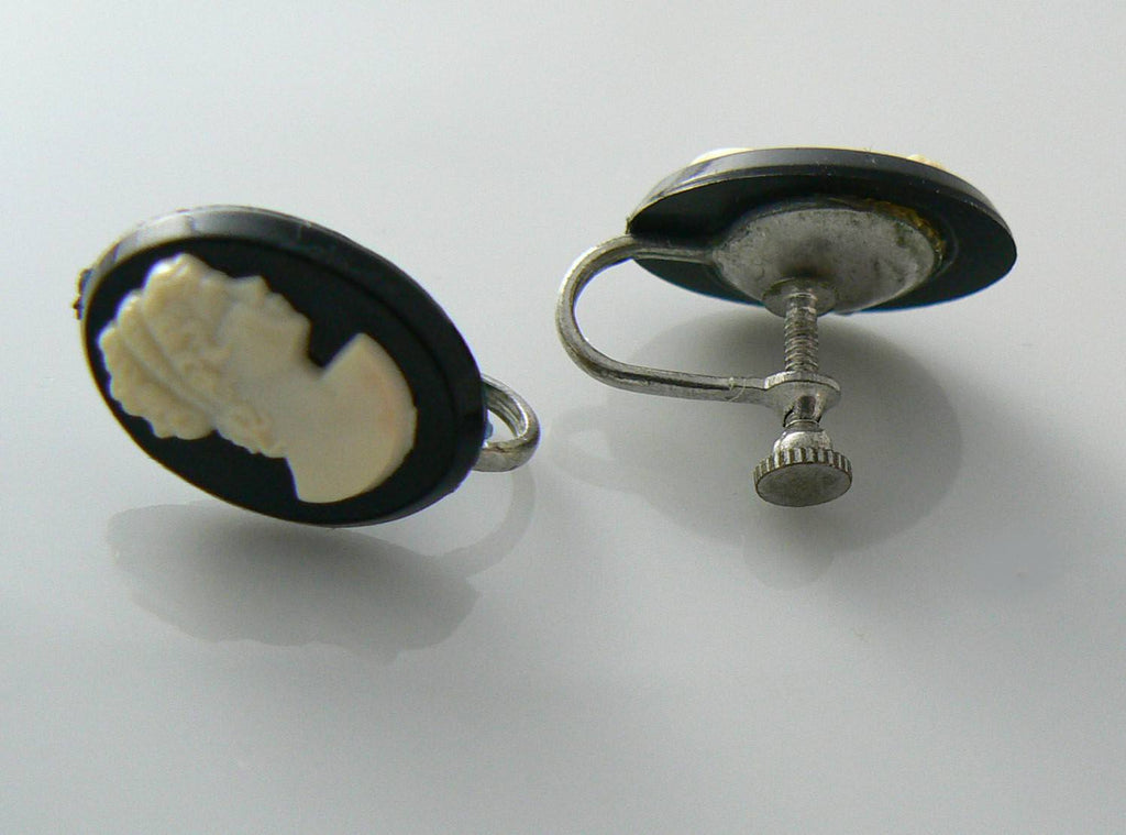 Cameo screw back earrings deals