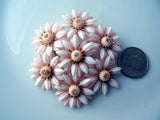 Huge Coro Plastic Pink Flower Brooch - Vintage Lane Jewelry