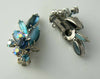 Vintage Juliana Steel Blue Ab Silver Tone Clip Earrings - Vintage Lane Jewelry