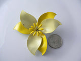Yellow And White Enamel Flower Pin - Vintage Lane Jewelry