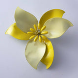Yellow And White Enamel Flower Pin - Vintage Lane Jewelry